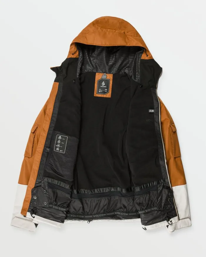 Mens Nightbreaker 20K Jacket 8211 Chestnut Brown Mens Volcom Jackets