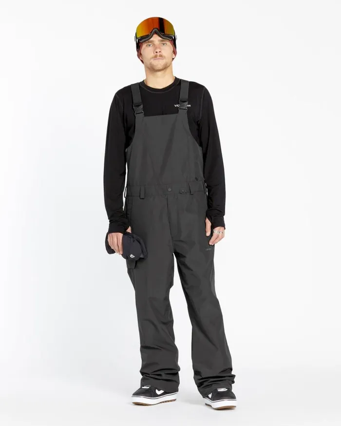 Mens VCo Sparta Bib Overalls 8211 Black Mens Volcom Pants