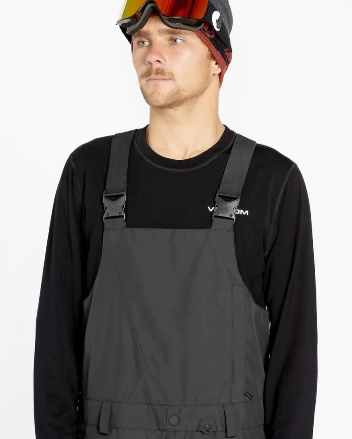 Mens VCo Sparta Bib Overalls 8211 Black Mens Volcom Pants
