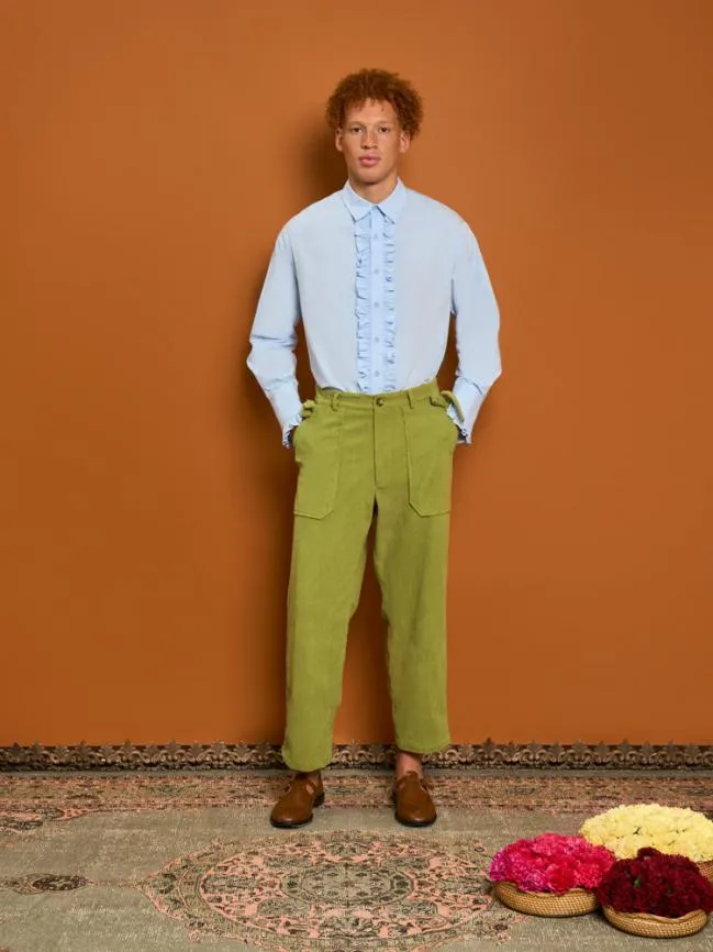 Menswear Honeycomb Cord Trousers Pickle Green Sister Jane Menswear Honeycomb Cord Trousers Pickle Green Sister Jane