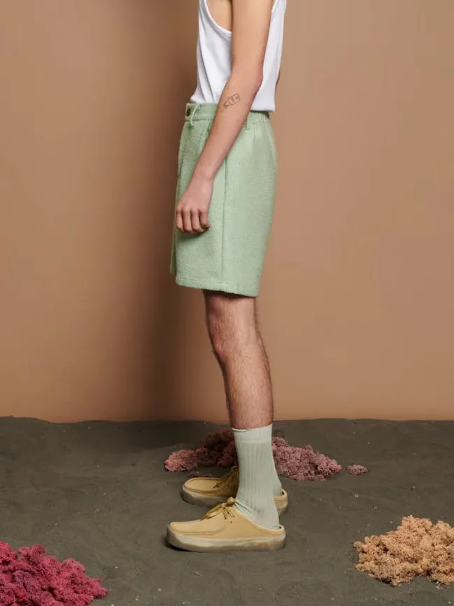 Menswear Miles Wool Shorts Sage Green Sister Jane
