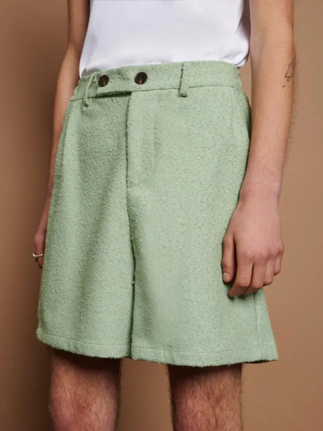 Menswear Miles Wool Shorts Sage Green Sister Jane