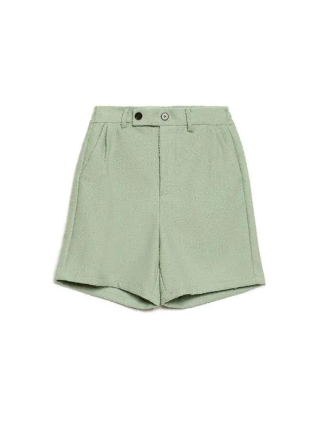 Menswear Miles Wool Shorts Sage Green Sister Jane