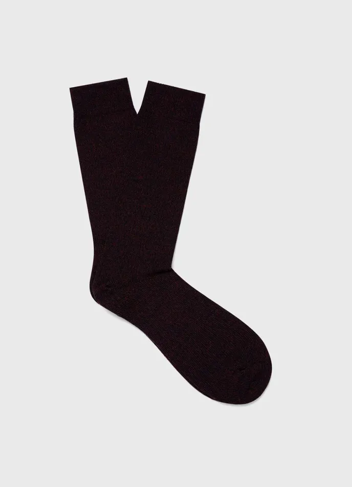 Merino Wool Socks Maroon Twist Men SUNSPEL Socks