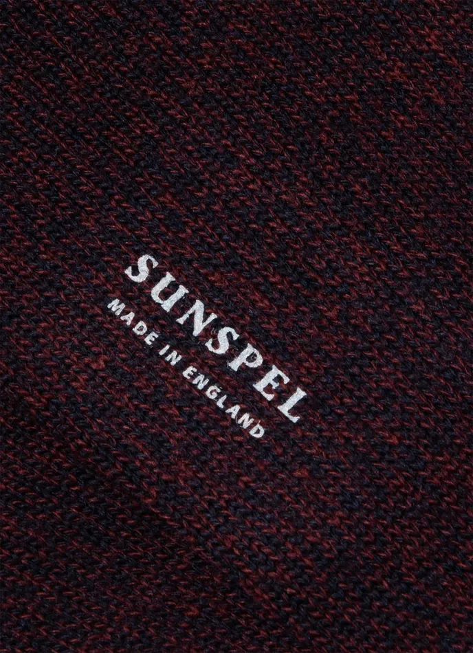Merino Wool Socks Maroon Twist Men SUNSPEL Socks