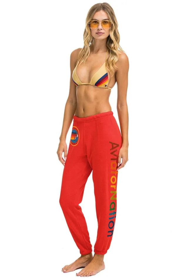 Miami Sweatpants 8211 Red Women Aviator Nation Sweatpants