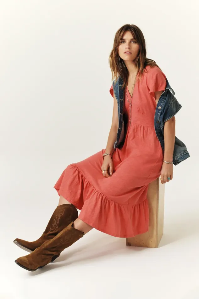 MidLength Dress Valma Yellow Women Baandsh Dresses
