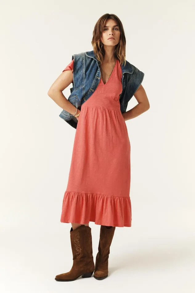 MidLength Dress Valma Yellow Women Baandsh Dresses