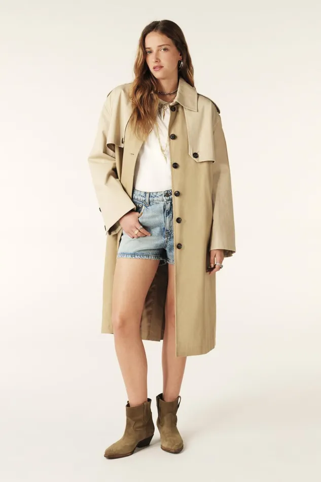 MidLength Trench Coat Polar Beige Women Baandsh Jackets and Coats