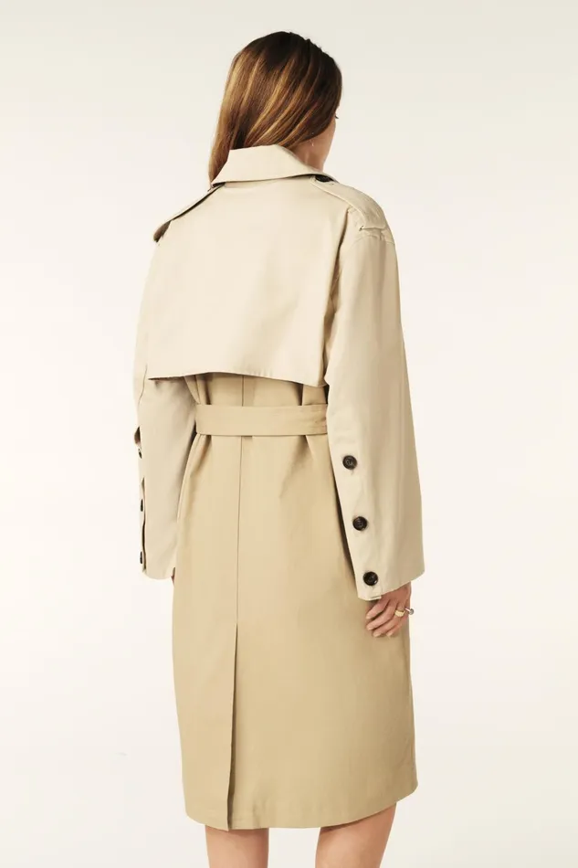 MidLength Trench Coat Polar Beige Women Baandsh Jackets and Coats