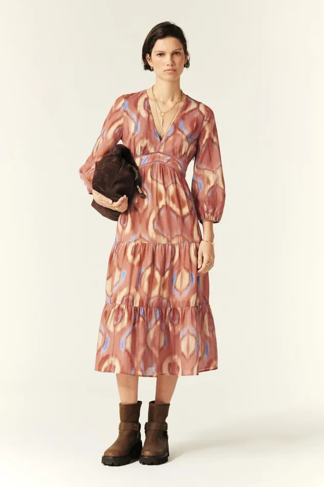 Midi Dress Carela Pink Women Baandsh Dresses