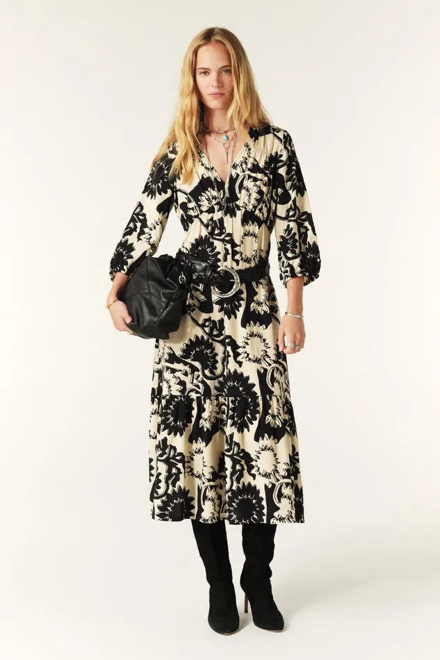Midi Dress Ferae Black Women Baandsh Dresses