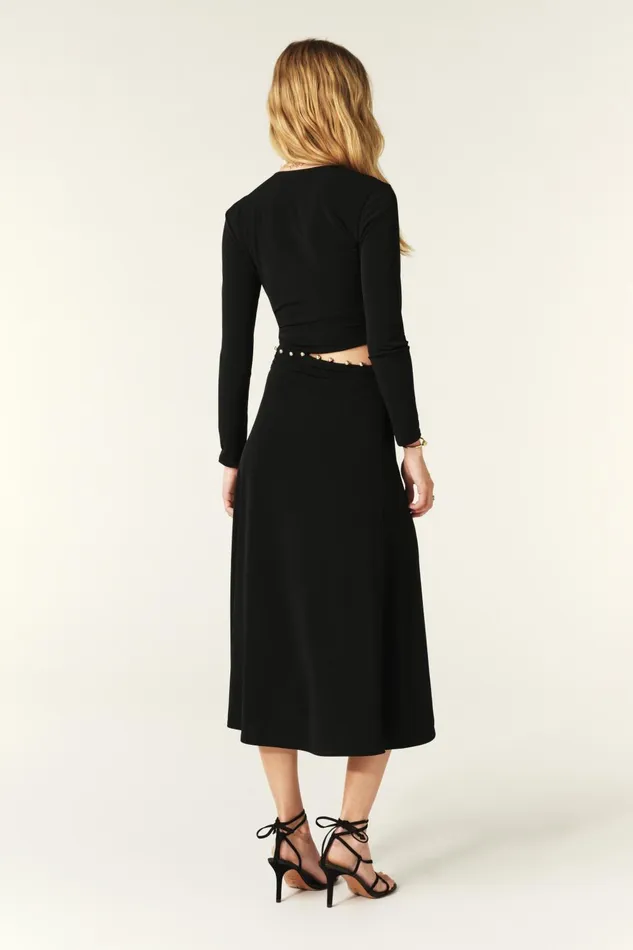 Midi Dress Joyce Black Women Baandsh Dresses