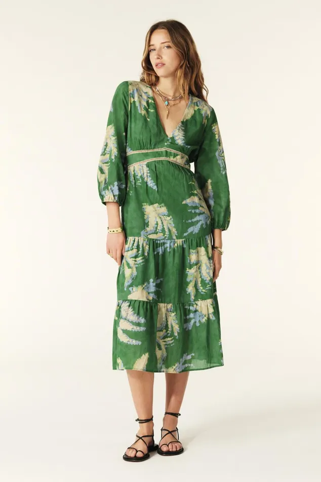 Midi Dress Parela Green Women Baandsh Dresses