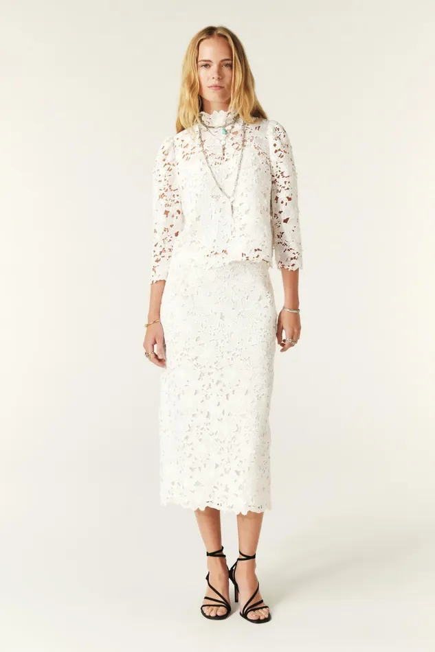 MidiLength Skirt Payton White Women Baandsh Skirts and Shorts