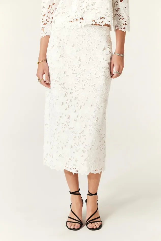 MidiLength Skirt Payton White Women Baandsh Skirts and Shorts