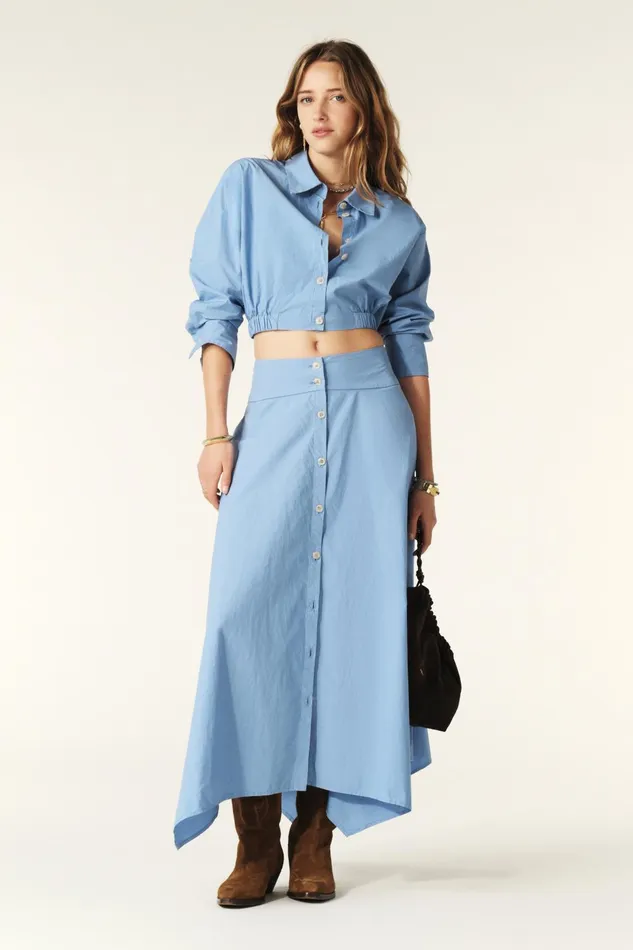 Midi Skirt Anko Blue Women Baandsh Skirts and Shorts