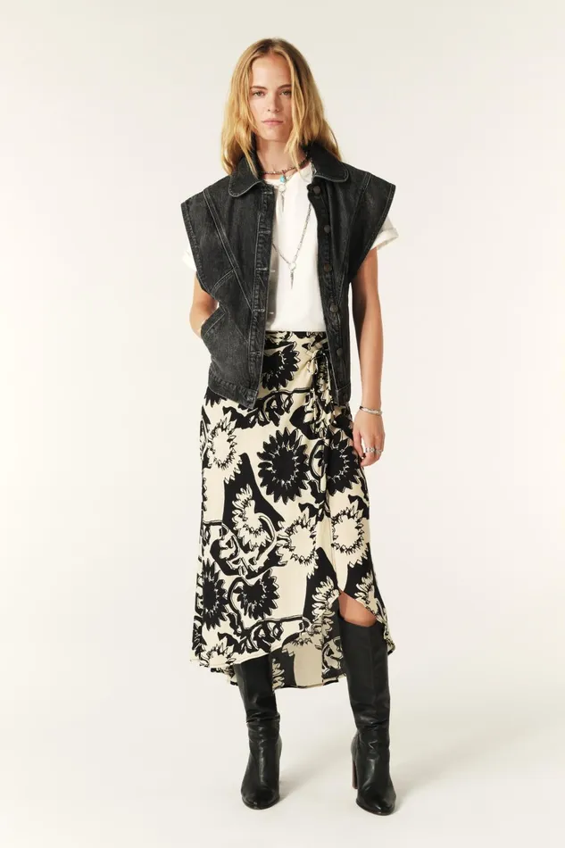 Midi Wrap Skirt Fybo Green Women Baandsh Skirts and Shorts