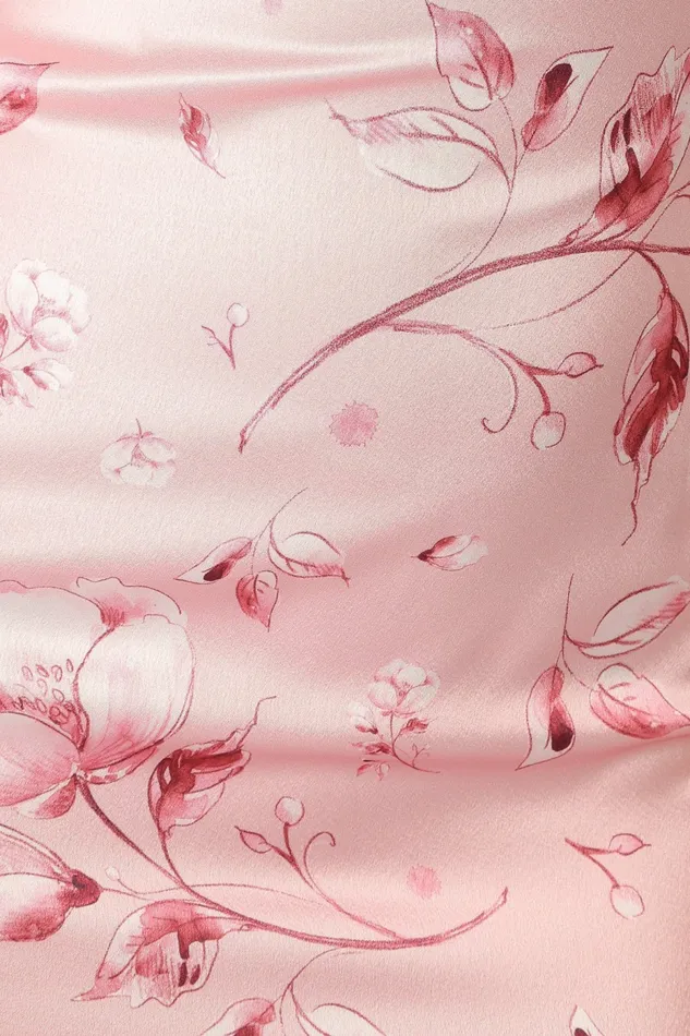 Mila Halterneck Maxi Dress Pink Floral Satin Dresses Petal and Pup Women