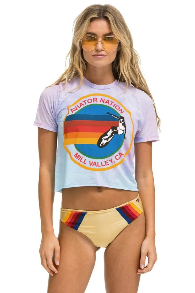Mill Valley Boyfriend Tee 8211 Tie Dye Bubble Gum Women Aviator Nation Tees