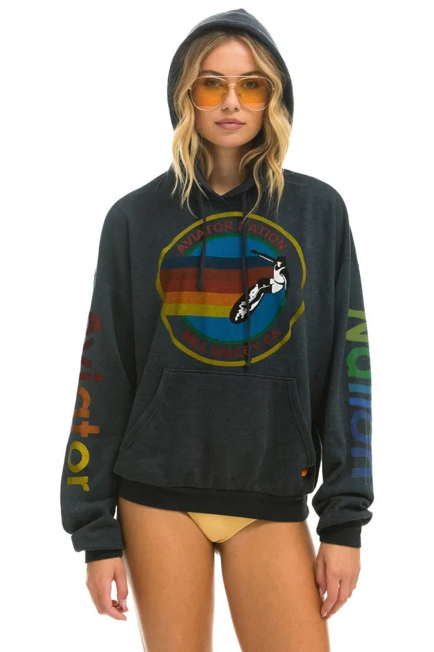 Mill Valley Relaxed Pullover Hoodie 8211 Charcoal WomenMen Aviator Nation Hoodies