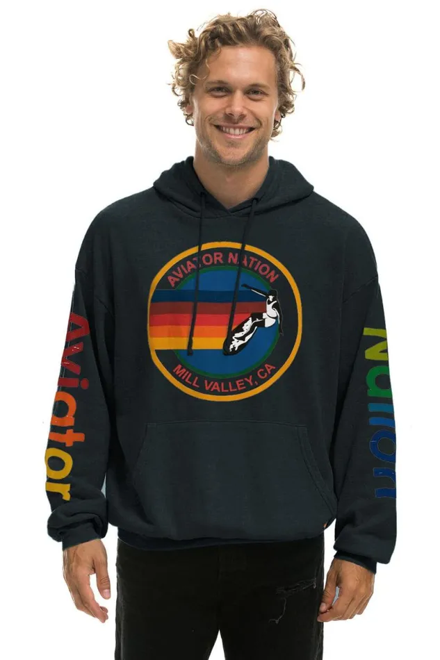 Mill Valley Relaxed Pullover Hoodie 8211 Charcoal WomenMen Aviator Nation Hoodies