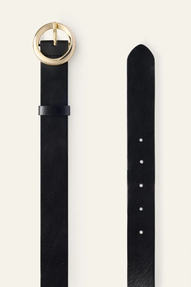 Minimalist Leather Belt Barni Black Women Baandsh Belts