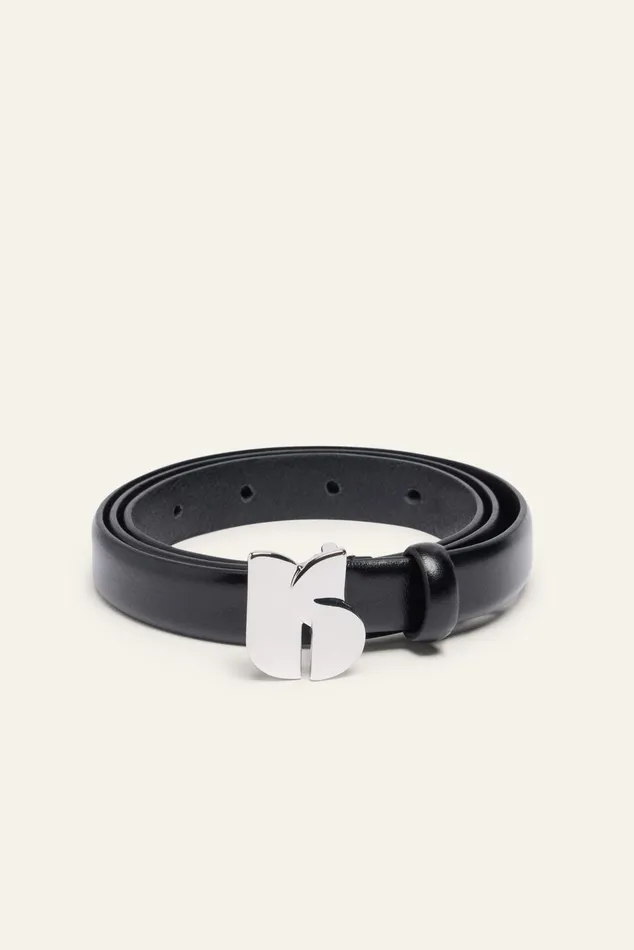 Minimalist Leather Belt Bogo Gray Women Baandsh Belts