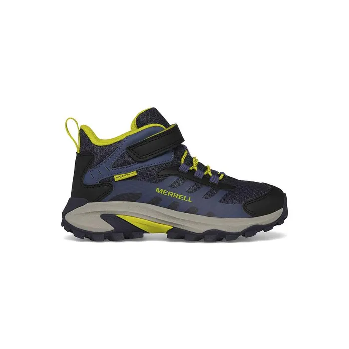 Moab Speed Mid 2 AC Waterproof Navyhi Vis Kids Merrell Boots