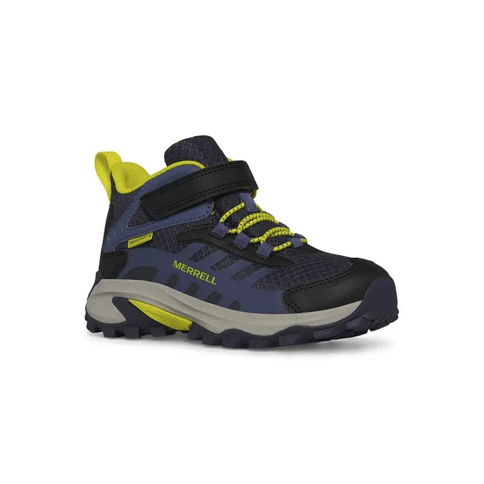 Moab Speed Mid 2 AC Waterproof Navyhi Vis Kids Merrell Boots Moab Speed Mid 2 AC Waterproof Navyhi Vis Kids Merrell Boots