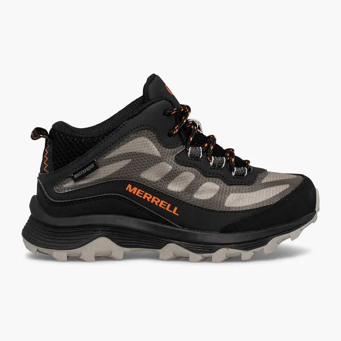 Moab Speed Mid Waterproof Black Kids Merrell Boots