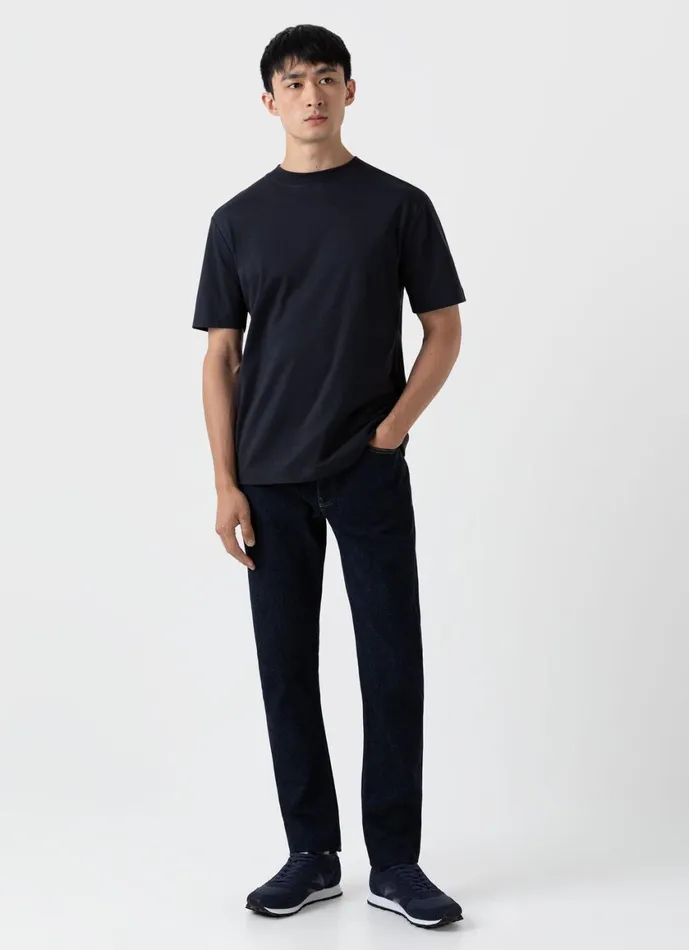 Mock Neck Heavyweight Tshirt Black Men SUNSPEL Tshirts