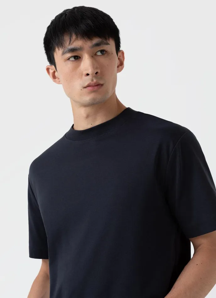 Mock Neck Heavyweight Tshirt Black Men SUNSPEL Tshirts