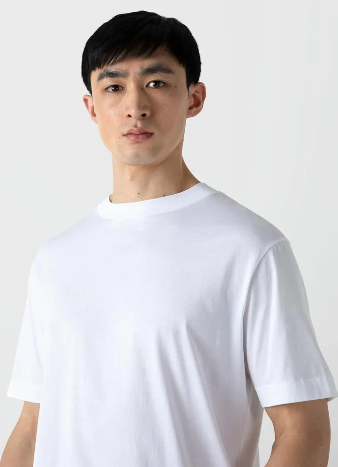 Mock Neck Tshirt White Men SUNSPEL Tshirts