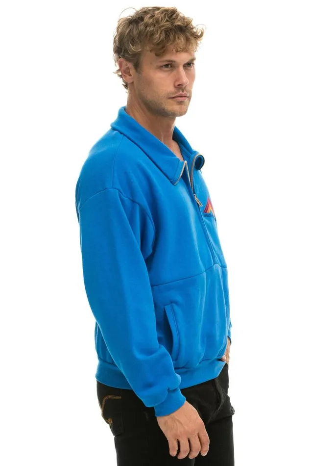Mountain Embroidery Half Zip Sweatshirt 8211 Ocean WomenMen Aviator Nation Sweatshirts