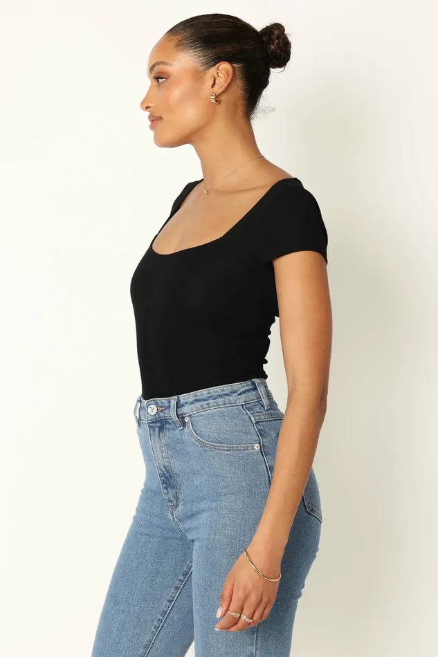 Natalie Bodysuit Black Women Bodysuits Petal and Pup
