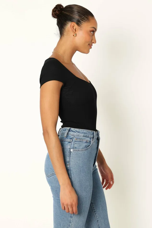 Natalie Bodysuit Black Women Bodysuits Petal and Pup