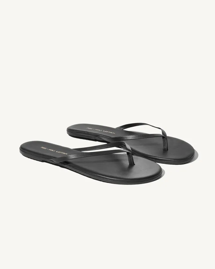 NL X TKEES LEATHER FLIP FLOP Dark Brown Women Nili Lotan Shoes