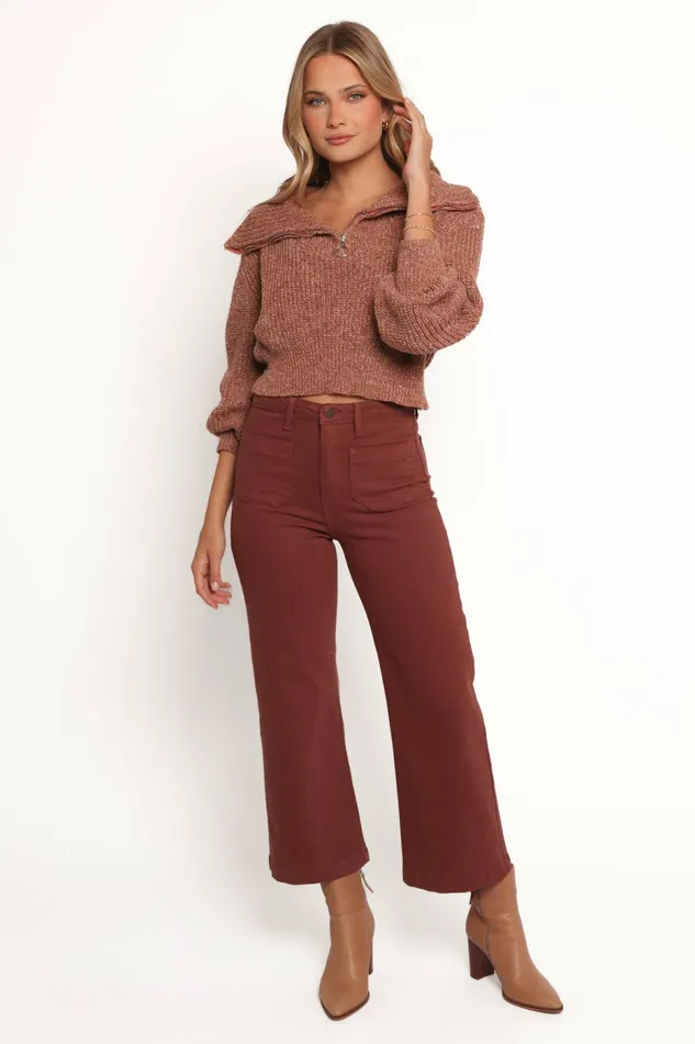Noah High Rise Wide Leg Jean Bronze Women Denim Petal and Pup