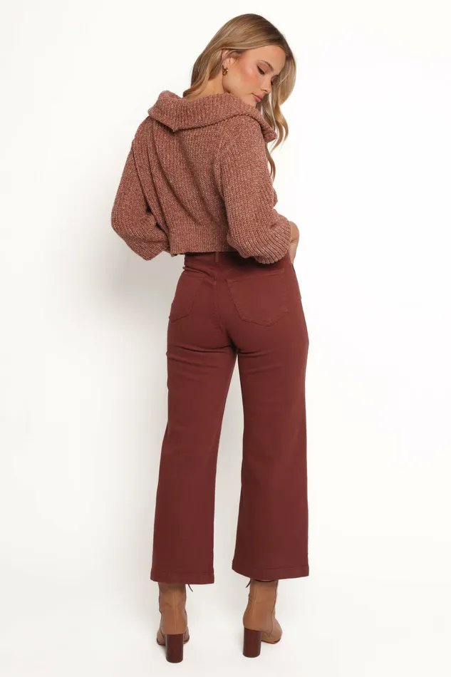 Noah High Rise Wide Leg Jean Bronze Women Denim Petal and Pup