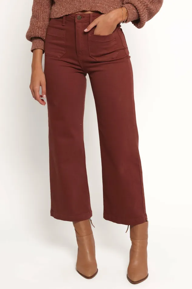 Noah High Rise Wide Leg Jean Bronze Women Denim Petal and Pup
