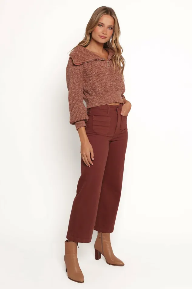 Noah High Rise Wide Leg Jean Bronze Women Denim Petal and Pup