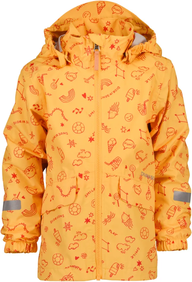 Norma Printed Kids039 Jacket Doodle Papaya Orange Kids Didriksons Spring Jackets