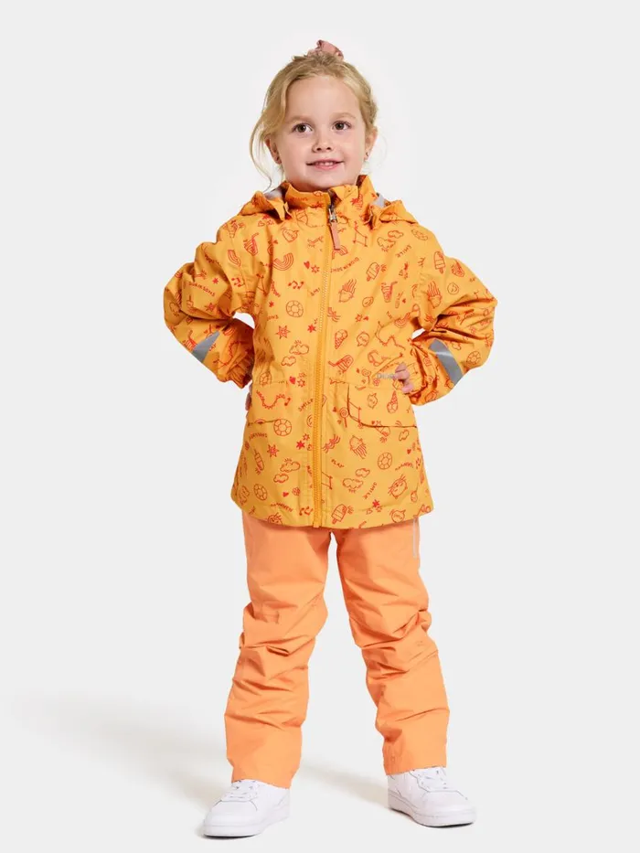 Norma Printed Kids039 Jacket Doodle Papaya Orange Kids Didriksons Spring Jackets
