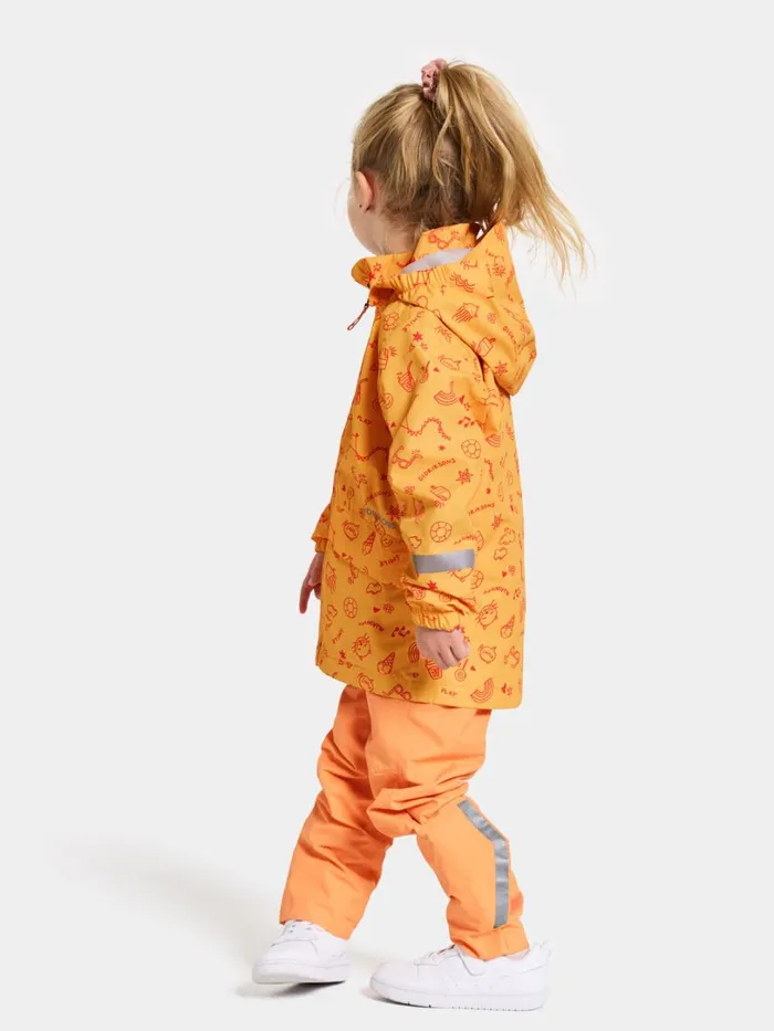 Norma Printed Kids039 Jacket Doodle Papaya Orange Kids Didriksons Spring Jackets