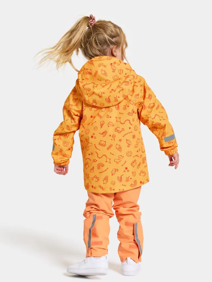 Norma Printed Kids039 Jacket Doodle Papaya Orange Kids Didriksons Spring Jackets