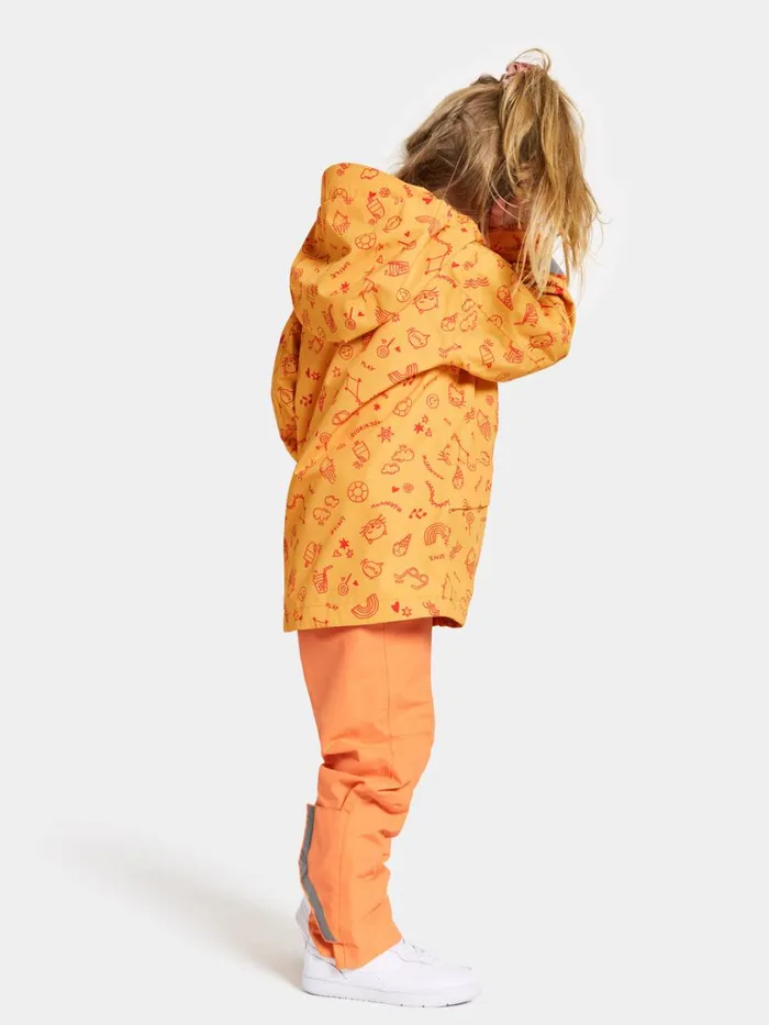 Norma Printed Kids039 Jacket Doodle Papaya Orange Kids Didriksons Spring Jackets