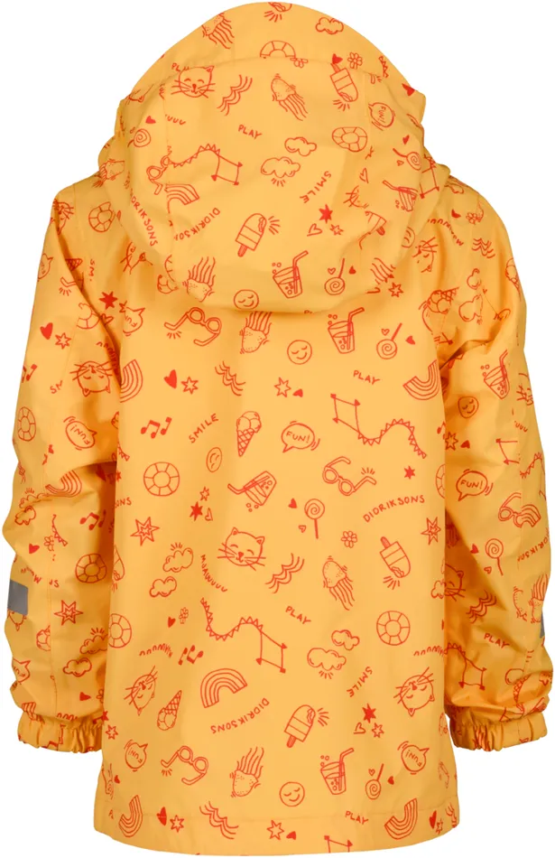 Norma Printed Kids039 Jacket Doodle Papaya Orange Kids Didriksons Spring Jackets