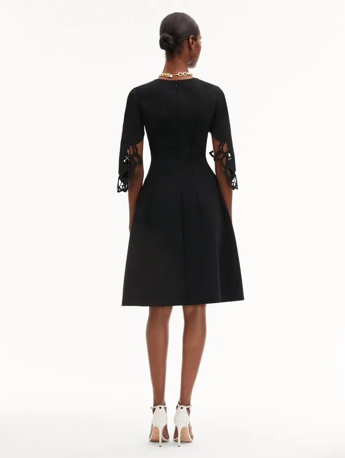 Orchid Sleeve Split Neck Dress Black Women Oscar De La Renta Dresses Orchid Sleeve Split Neck Dress Black Women Oscar De La Renta Dresses