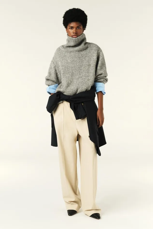 Oversized Sweater Alovie Gray Women Baandsh Sweaters and Cardigans